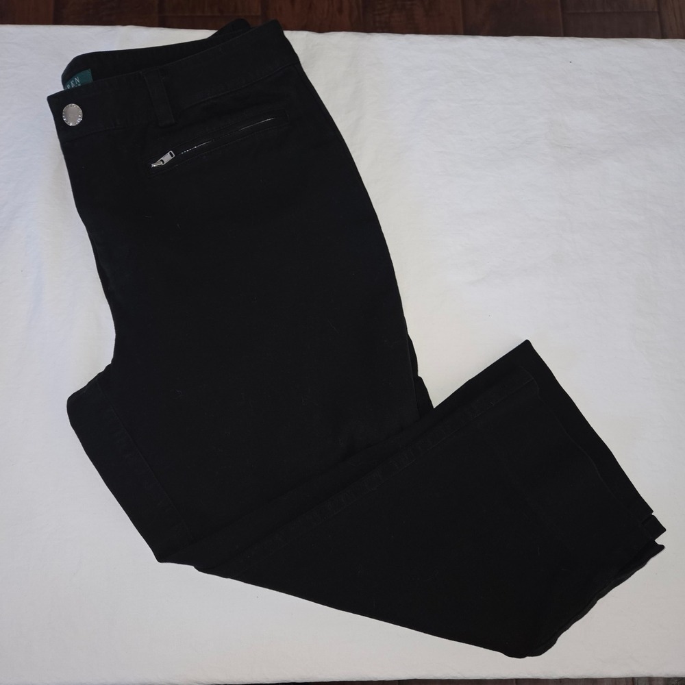 Lauren Ralph Lauren Black Capri Pants Zipper Pocket‎ Women's Size 6